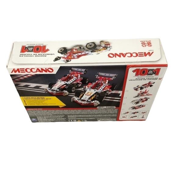 Meccano Model Building Kit  Kids 10-in-1 Racing Vehicles STEM 225 Parts and Real - Picture 6 of 7